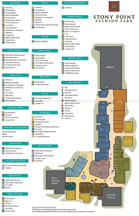 stony point fashion park map